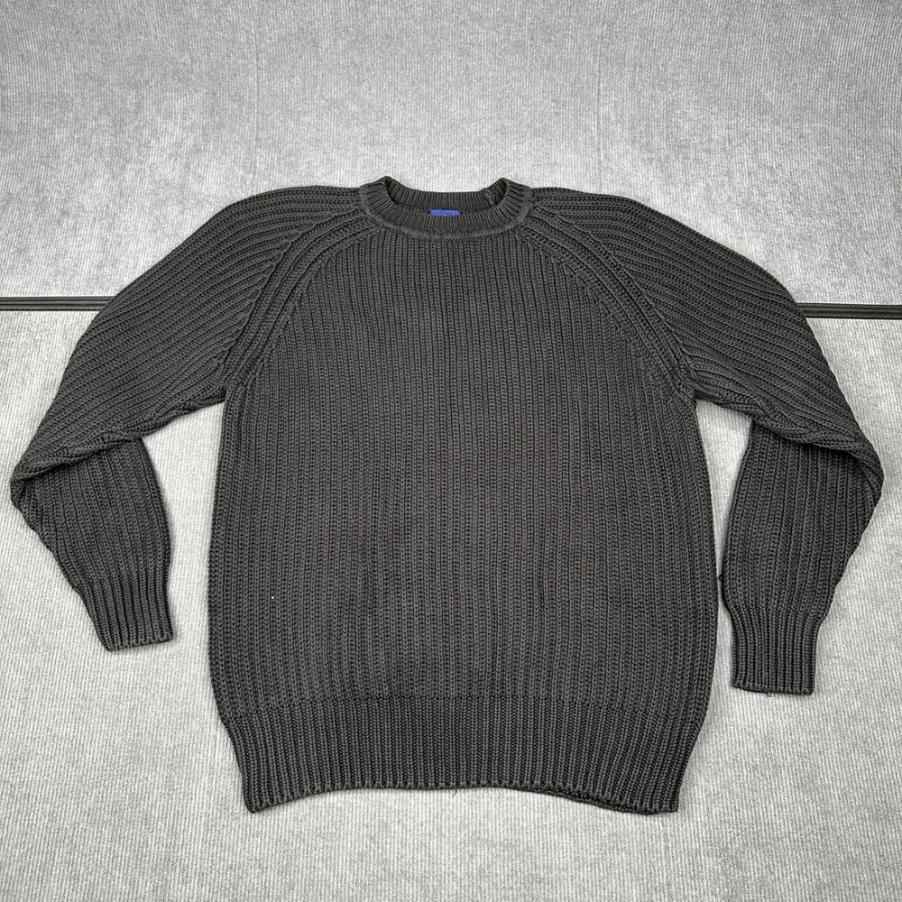 Vintage Gap Mens Shaker Stitch Ribbed Knit Sweater Charcoal Gray 100% Cotton L